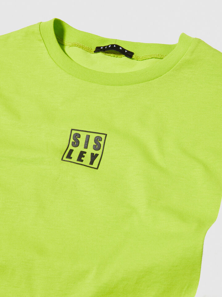Clashing t-shirt - boys' short sleeve t-shirts - Neon Yellow | Sisley Young image number 2